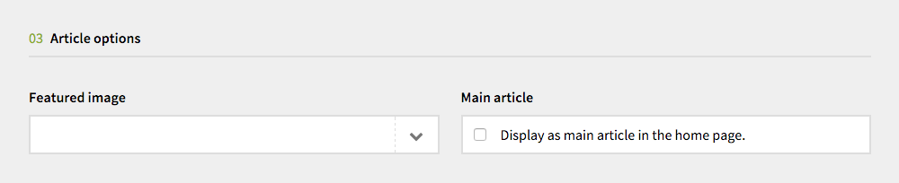 Article options